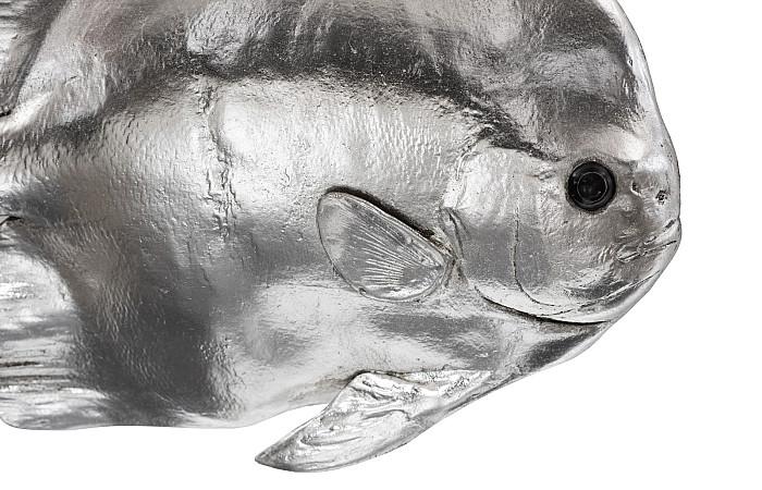 Australian Bat Fish Wall Sculpture, Resin, Silver Leaf