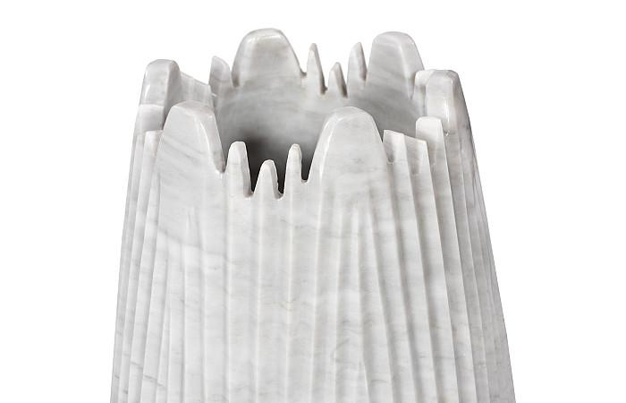 Marble Cocoon Vase, White, Large