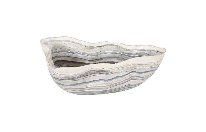 Cast Gray Onyx Bowl, Faux Finish, Large