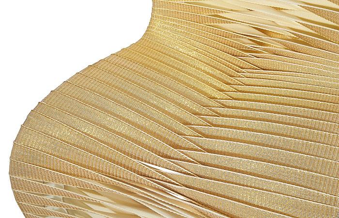 Seat Belt Dining Chair, Gold, Metallic