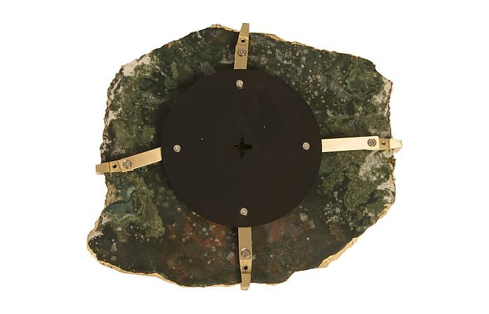 Gem Wall Tile in Brass Setting, Glacier Charcoal