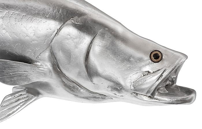 Barramundi Fish Wall Sculpture, Resin, Silver Leaf