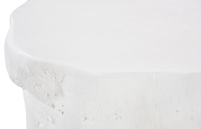 Log Coffee Table, Gel Coat White