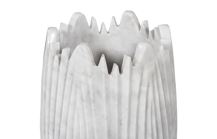 Marble Cocoon Vase, White, Small