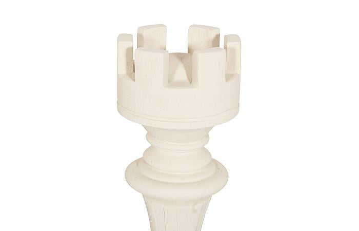 Rook Chess Sculpture, Cast Stone White, Small
