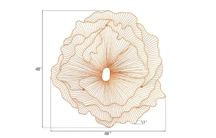 Poppy Flower Wall Art, Copper, LG