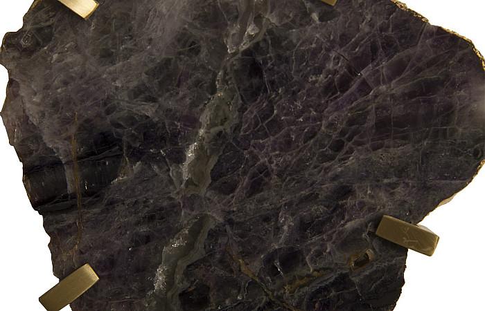 Gem Wall Tile in Brass Setting, Purple Quartz