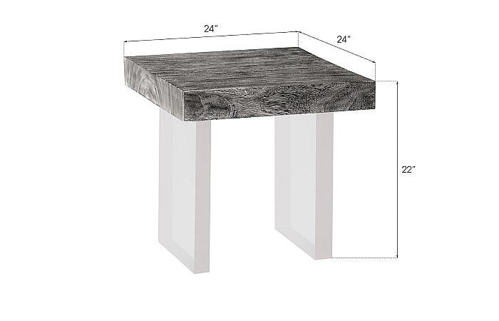 Floating Side Table, Gray Stone, Acrylic Legs
