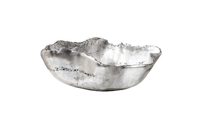 Cast Onyx Bowl, Silver Leaf, Small