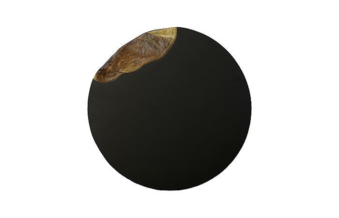 Cornered Coffee Table, Natural, Iron, Round