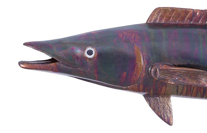 Wahoo Fish Wall Sculpture, Resin, Copper Patina Finish