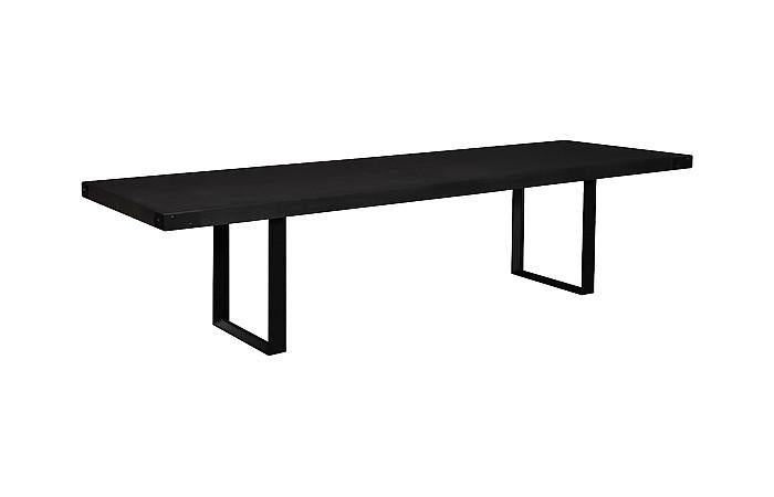 Industrial Concrete Dining Table, Black U Legs