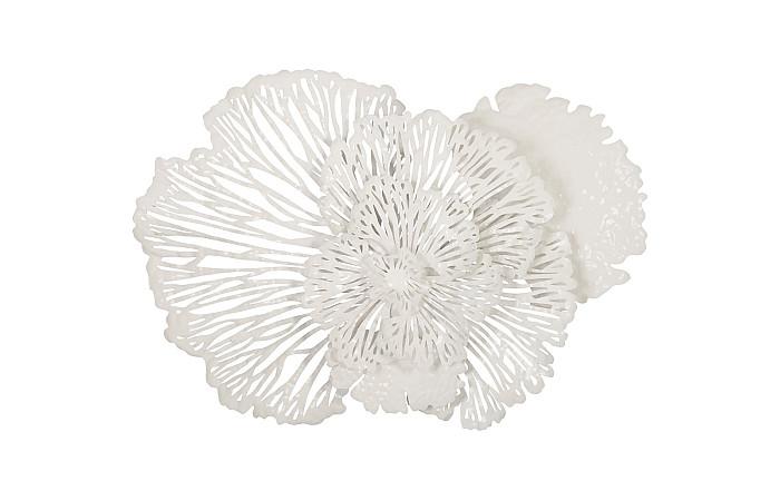 Flower Wall Art, Medium, White, Metal