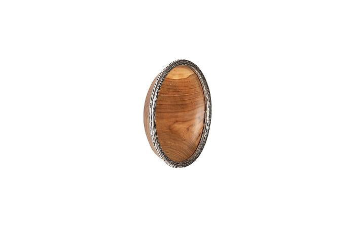 Teak Wood Bowl Wall Art, Metallurgy Edge, SM