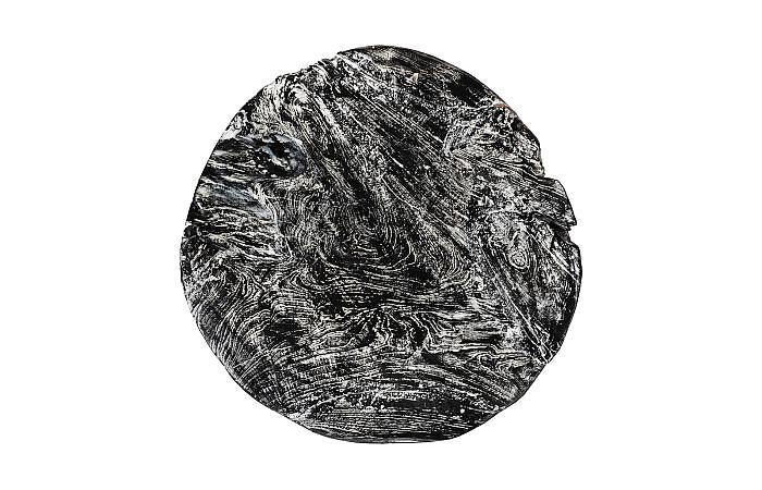 Side Table Black Wash, Round