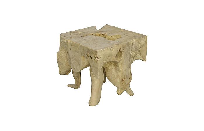 Teak Root Coffee Table, Bleached, Square