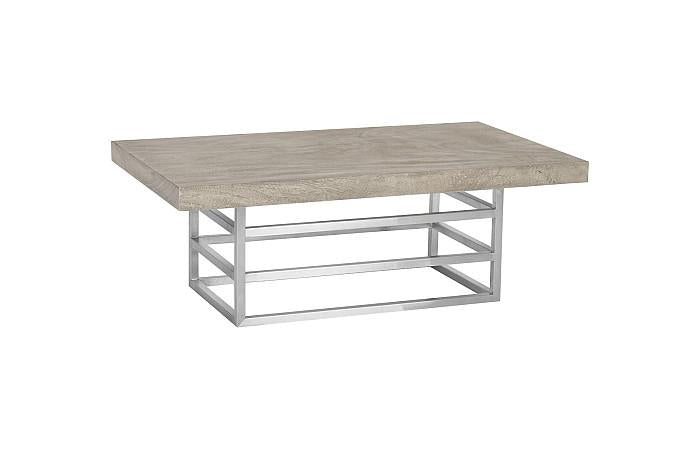 Ladder Coffee Table, Suar Wood, Gray/Silver Finish
