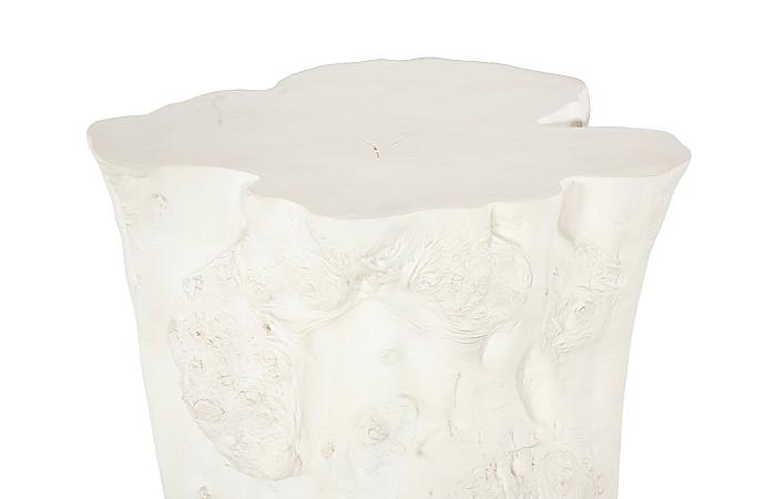 Log Side Table, Faux Bleached