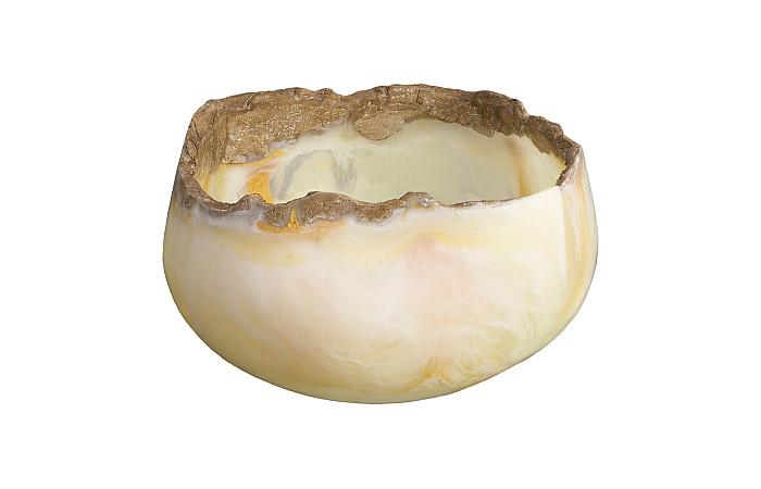Cast Onyx Bowl, White Cloud