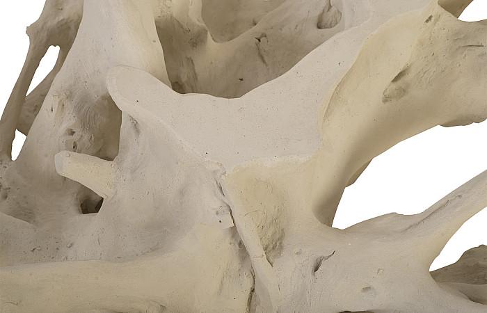 Cast Root Coffee Table, White Stone, With Glass