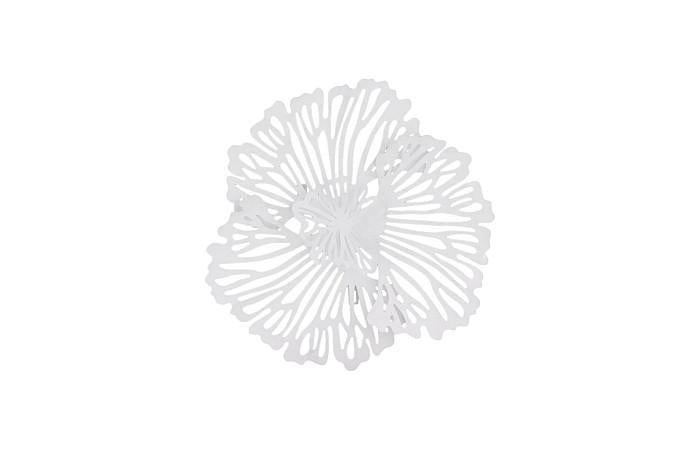 Flower Wall Art, Extra Small, White, Metal