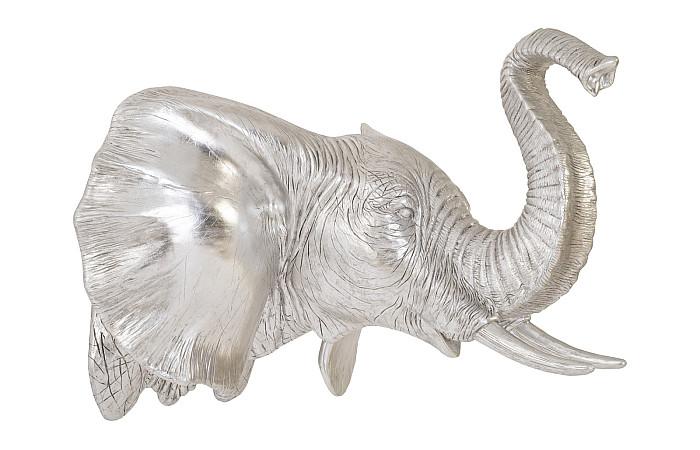 Elephant Wall Art, Resin, Silver Leaf