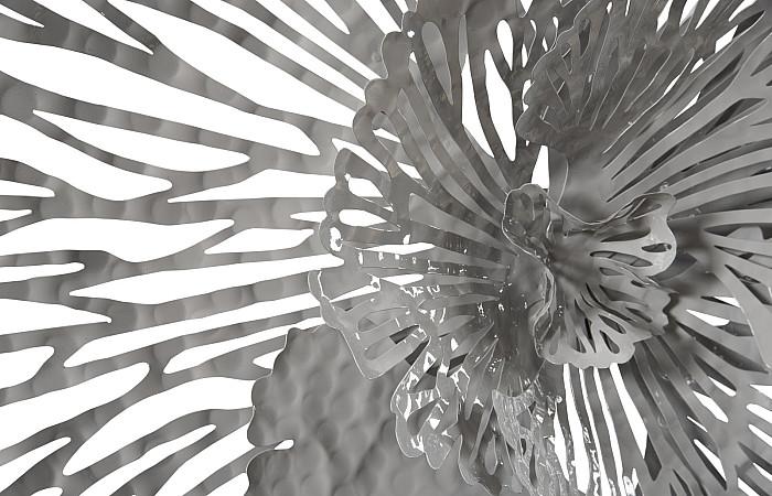 Flower Wall Art, Medium, Gray, Metal