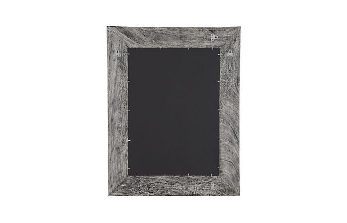 Geometry Wood Mirror, Gray Stone, Black