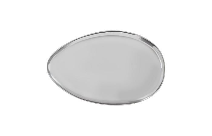 River Stone Coffee Table, Liquid Silver, Large