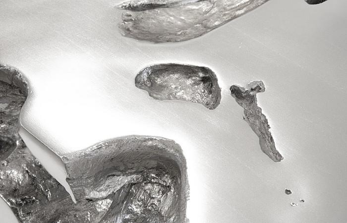 Luxe Freeform Console Table, Silver Leaf