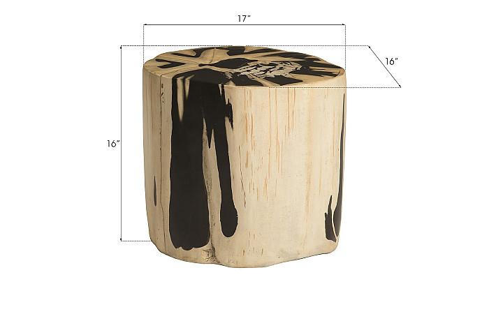 Cast Petrified Wood Stool, Resin