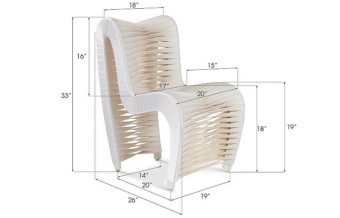 Seat Belt Dining Chair, White/Off-White