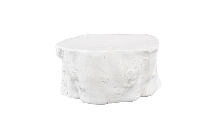 Log Coffee Table, Gel Coat White