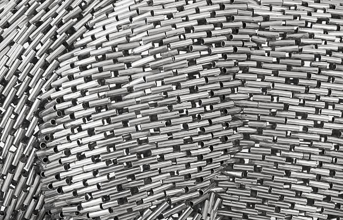 Bull Pipe Sculpture, Stainless Steel