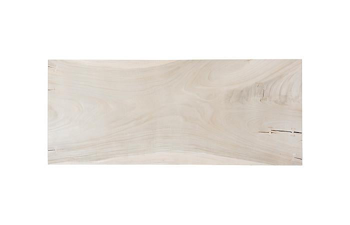 Straight Edge Dining Table, Straight Edge, Bleached , Satin Black Legs