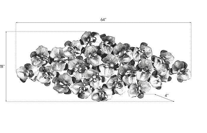 Orchid Collage Wall Art, Silver/Black