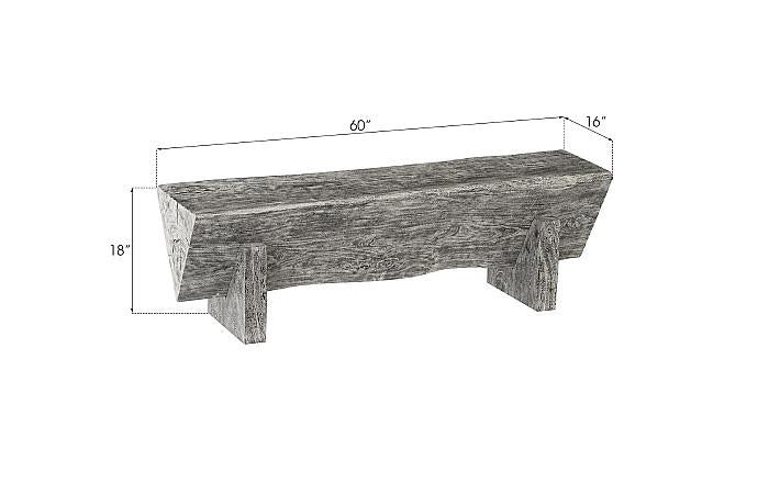 Triangle Bench, Gray Stone