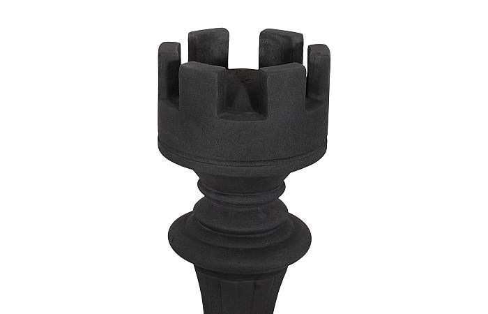 Rook Chess Sculpture, Cast Stone Black, Small