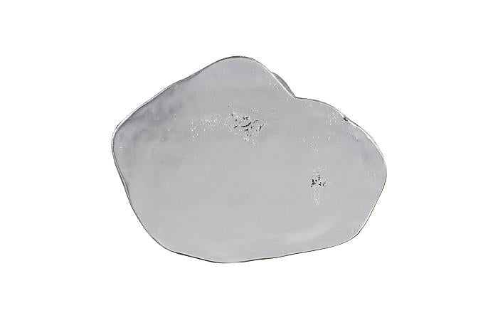 Log Dining Table, 60" Glass Top, Silver Leaf