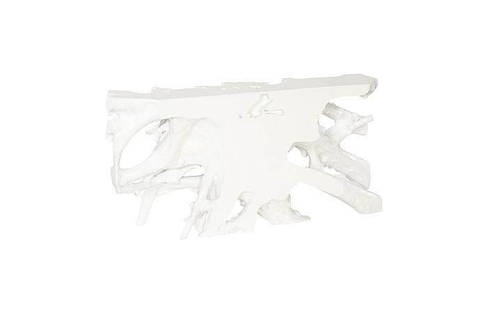 Beau Cast Root Console Table, Gel Coat White
