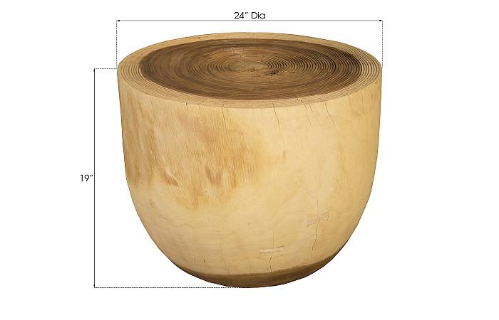 Lathe Side Table, Chamcha Wood