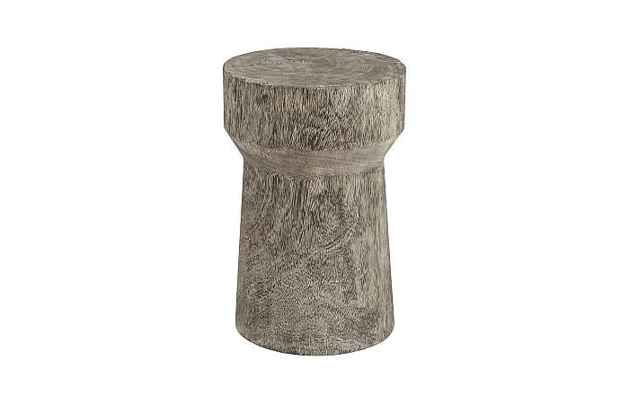 Curved Wood Stool, Thick , Gray Stone, Gray Stone