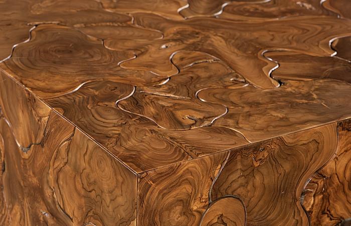 Teak Slice Coffee Table, Square