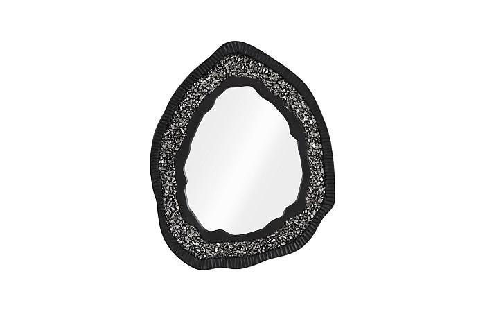 Geode Mirror, Black And Silver, Matte