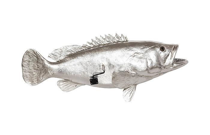 Estuary Cod Fish Wall Sculpture, Resin, Silver Leaf
