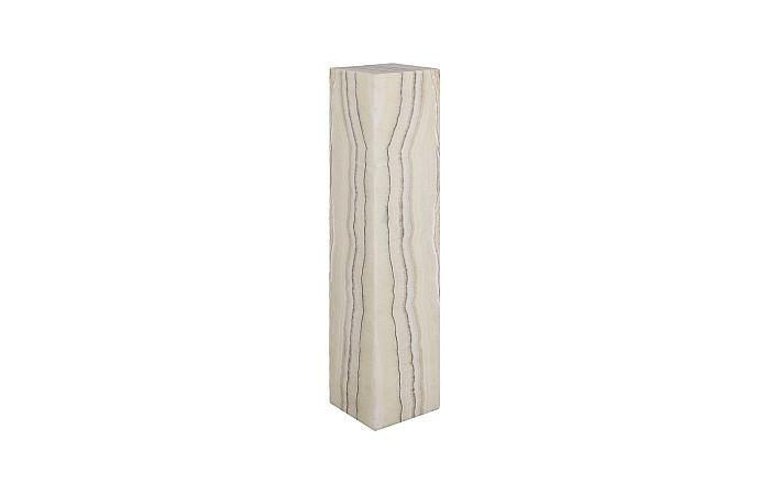 Onyx Lamp Pedestal, Square, Zebra White