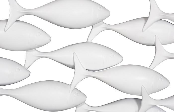 School of Fish Wall Art, Matte White