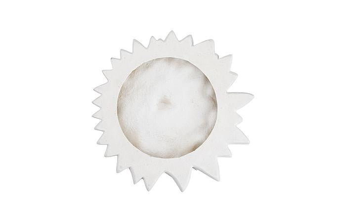 Dahlia Flower Wall Art, White Stone