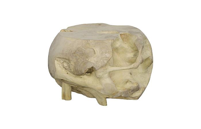 Teak Wood Ball Sculpture, Bleached