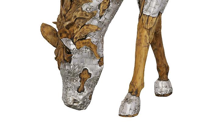 Mustang Horse Armored Sculpture, Grazing